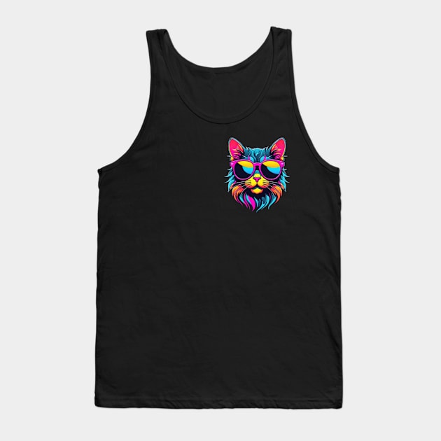 Cool Neon Cat (Small Version) Tank Top by VRMonkeyz